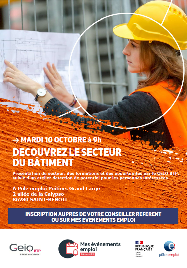 Découvrez le secteur du bâtiment Emploi 86