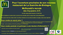 McDonald's recrute à La Guerche-de-Bretagne !